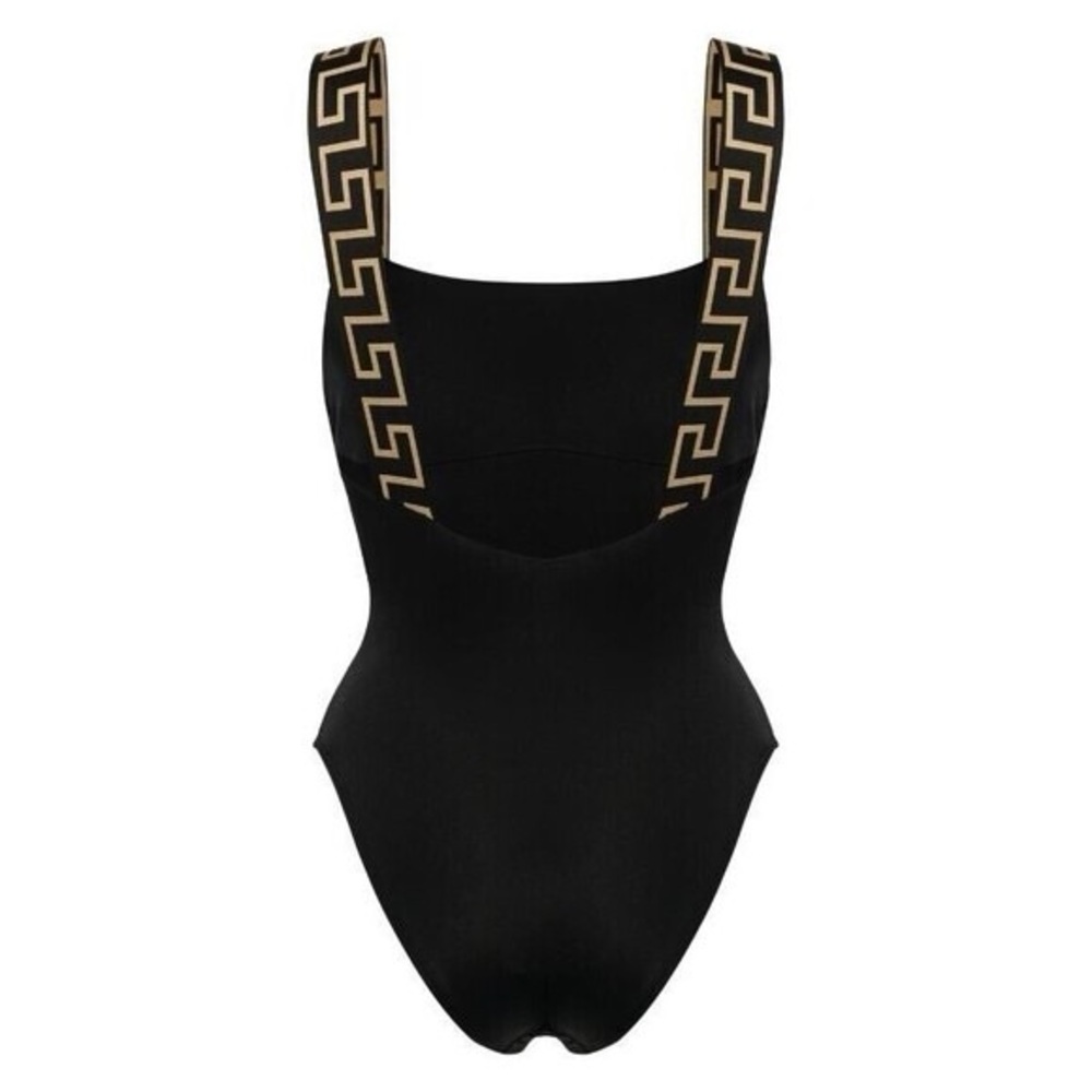 Versace Size 2/ S Greca Border Black Gold One Piece Swimsuit NWT $425 - Picture 6 of 12